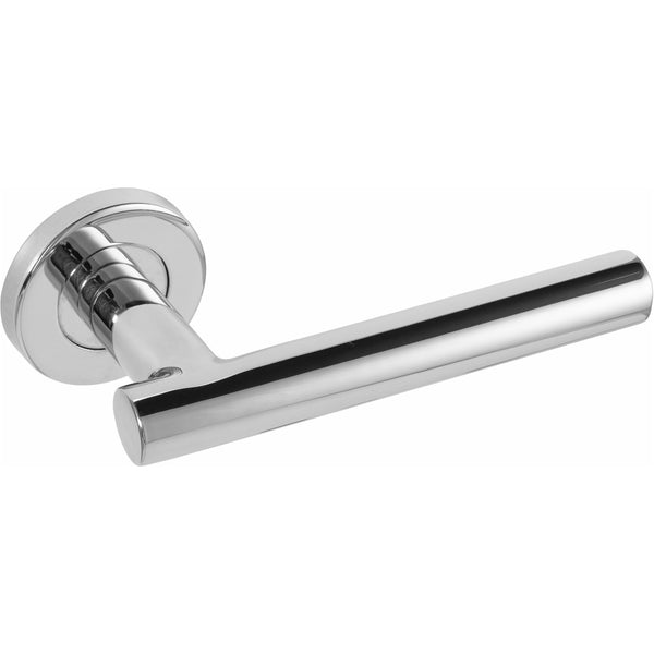 Eclipse - Precision 19mm Stainless Steel T Bar Lever Door Handles on Rose - Polished Stainless Steel - 34435 - Choice Handles