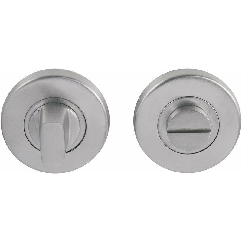 Eclipse - Precision Bathroom 52x8mm Stainless Steel Thumbturn & Release - Satin Stainless Steel - 34509 - Choice Handles