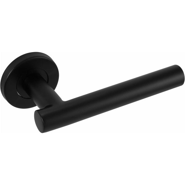 Eclipse - Precision 19mm Stainless Steel T Bar Lever Door Handles on Rose - Black - 34903 - Choice Handles
