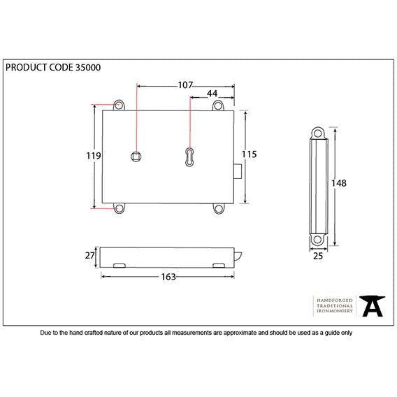 From The Anvil - Rim Lock & Cover - Polished Brass - 35000 - Choice Handles