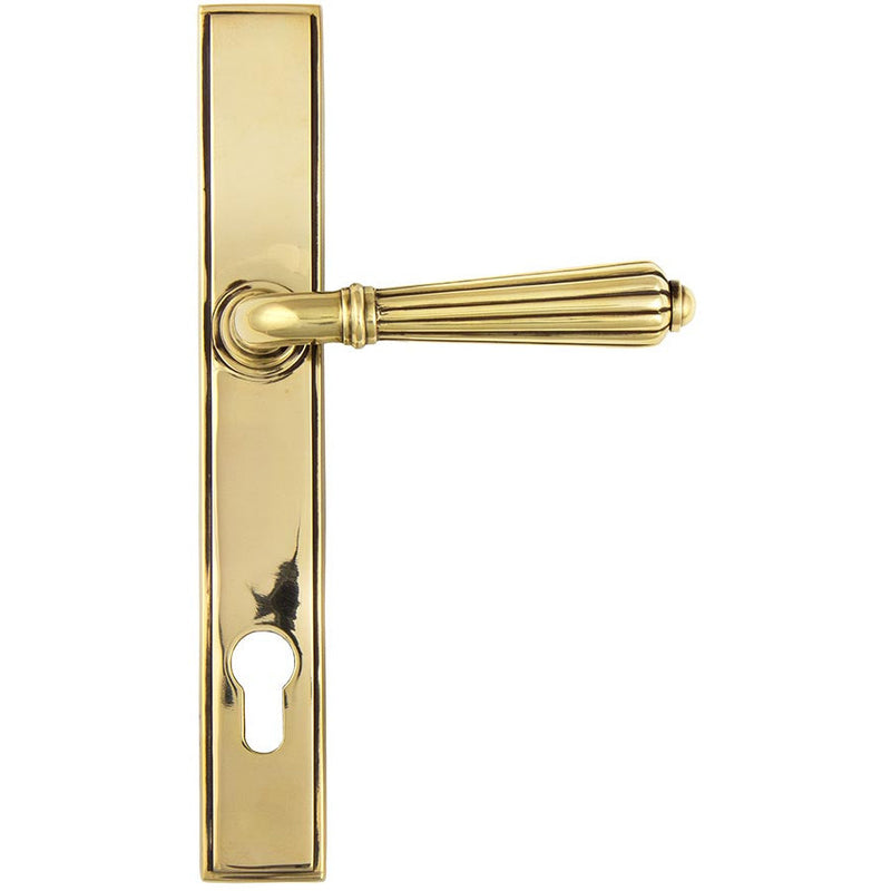 From The Anvil - Hinton Slimline Lever Espag. Lock Set - Aged Brass - 45314 - Choice Handles