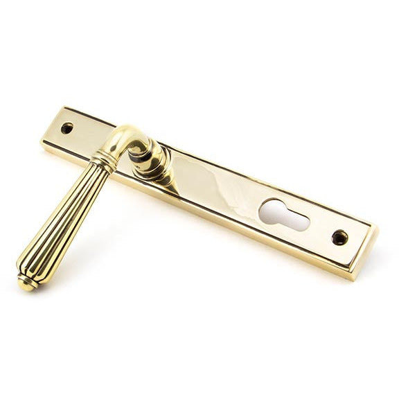 From The Anvil - Hinton Slimline Lever Espag. Lock Set - Aged Brass - 45314 - Choice Handles