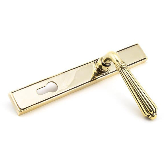 From The Anvil - Hinton Slimline Lever Espag. Lock Set - Aged Brass - 45314 - Choice Handles