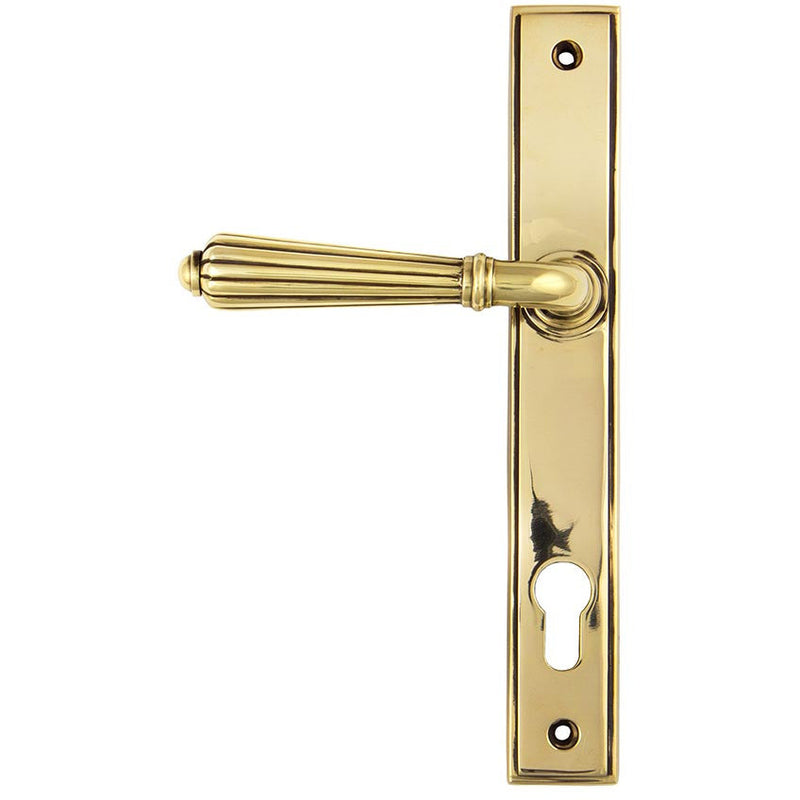 From The Anvil - Hinton Slimline Lever Espag. Lock Set - Aged Brass - 45314 - Choice Handles