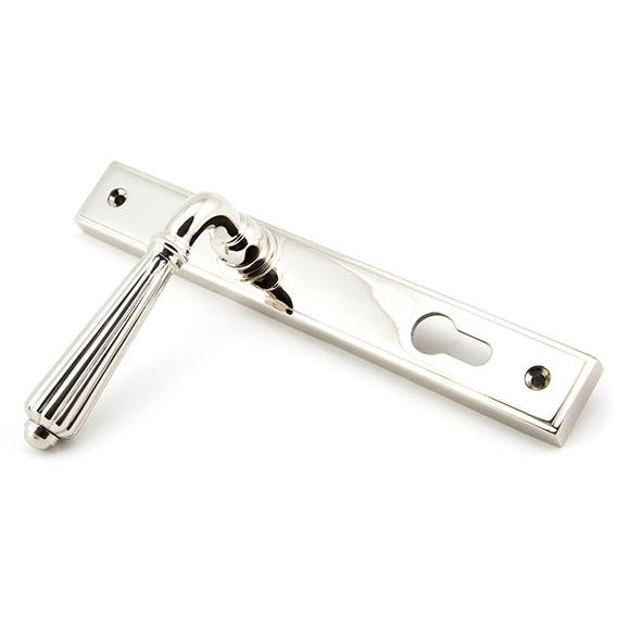 From The Anvil - Hinton Slimline Lever Espag. Lock Set - Polished Nickel - 45326 - Choice Handles