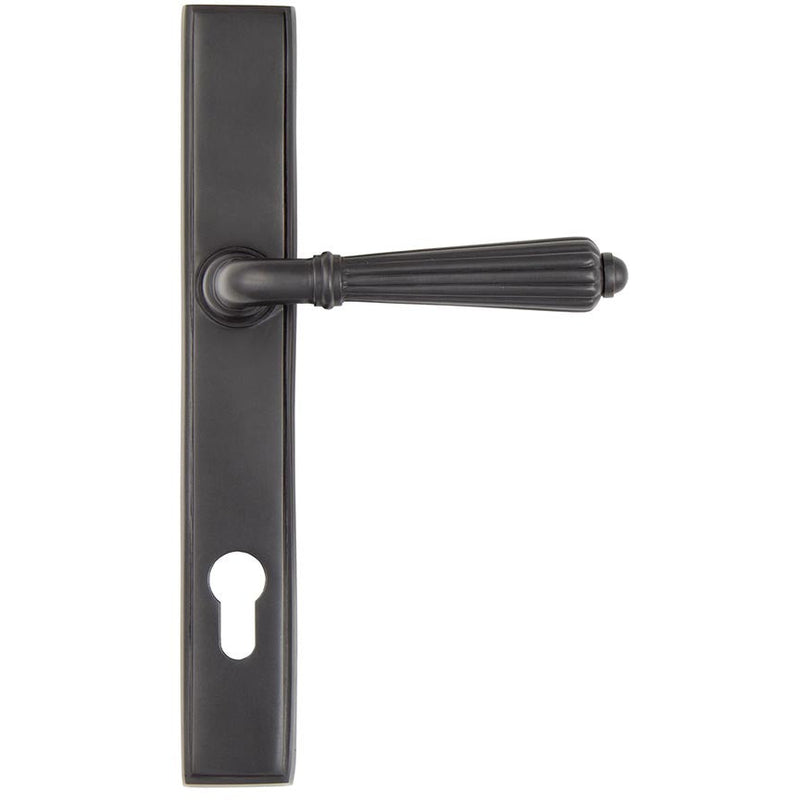 From The Anvil - Hinton Slimline Lever Espag. Lock Set - Aged Bronze - 45332 - Choice Handles