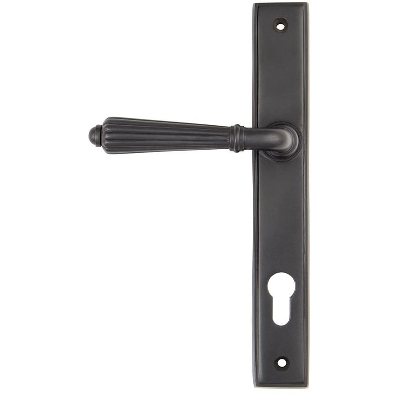 From The Anvil - Hinton Slimline Lever Espag. Lock Set - Aged Bronze - 45332 - Choice Handles