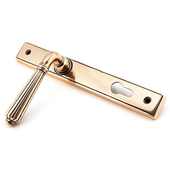 From The Anvil - Hinton Slimline Lever Espag. Lock Set - Polished Bronze - 45338 - Choice Handles