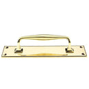 From The Anvil - 300mm Art Deco Pull Handle on Backplate - Aged Brass - 45379 - Choice Handles