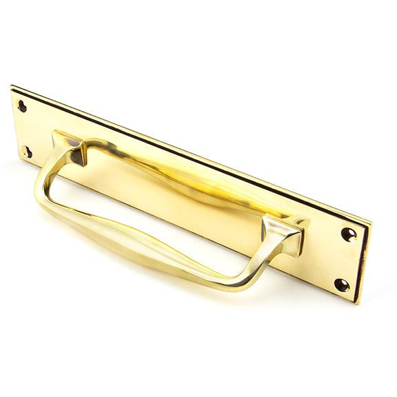 From The Anvil - 300mm Art Deco Pull Handle on Backplate - Aged Brass - 45379 - Choice Handles