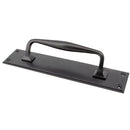 From The Anvil - 300mm Art Deco Pull Handle on Backplate - Aged Bronze - 45382 - Choice Handles