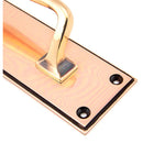 From The Anvil - 300mm Art Deco Pull Handle on Backplate - Polished Bronze - 45383 - Choice Handles