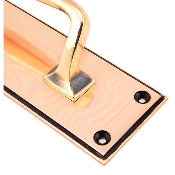 From The Anvil - 300mm Art Deco Pull Handle on Backplate - Polished Bronze - 45383 - Choice Handles