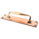 From The Anvil - 300mm Art Deco Pull Handle on Backplate - Polished Bronze - 45383 - Choice Handles