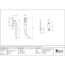 From The Anvil - Night-Vent Locking Peardrop Fastener - RH - Satin Chrome - 45399 - Choice Handles