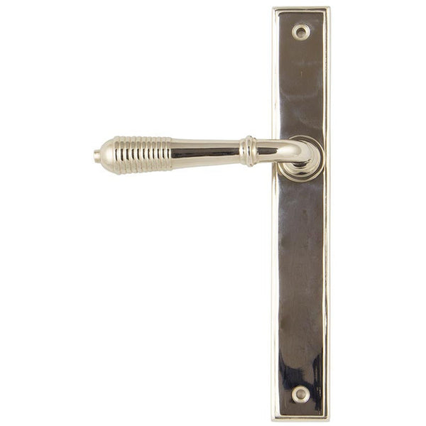 From The Anvil - Reeded Slimline Lever Latch Set - Polished Nickel - 45425 - Choice Handles