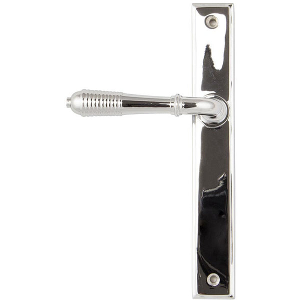 From The Anvil - Reeded Slimline Lever Latch Set - Polished Chrome - 45426 - Choice Handles