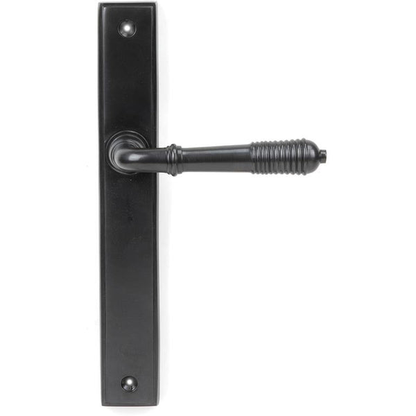 From The Anvil - Reeded Slimline Lever Latch Set - Aged Bronze - 45427 - Choice Handles