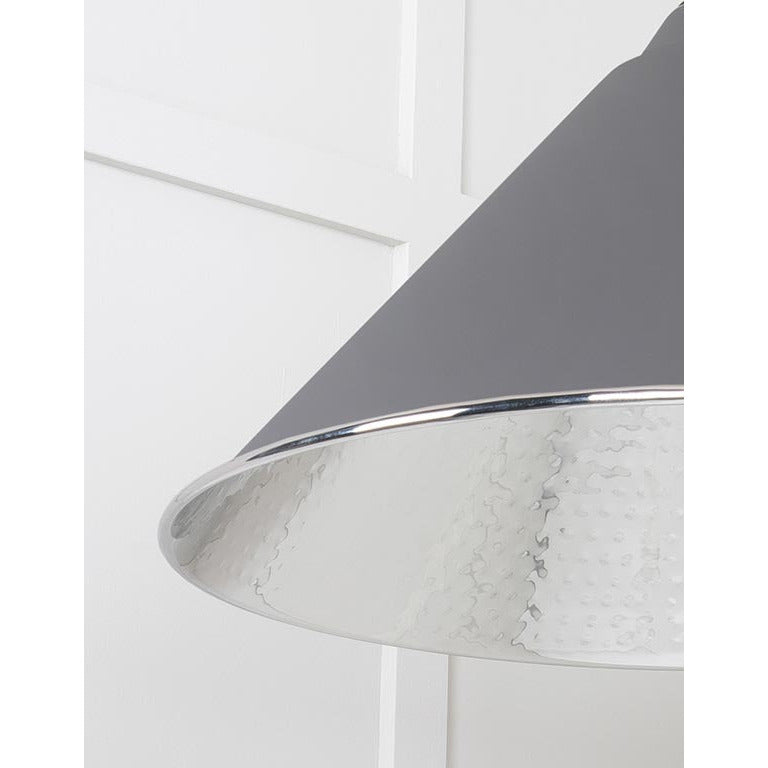 From The Anvil - Hockley Pendant in Bluff - Hammered Nickel - 45433BL - Choice Handles