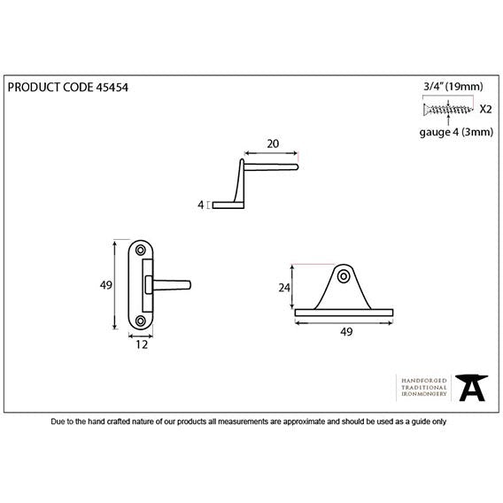 From The Anvil - Cranked Casement Stay Pin - Polished Chrome - 45454 - Choice Handles