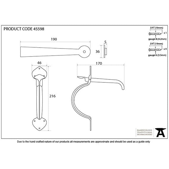 From The Anvil - Gothic Thumblatch - XL - Black - 45598 - Choice Handles