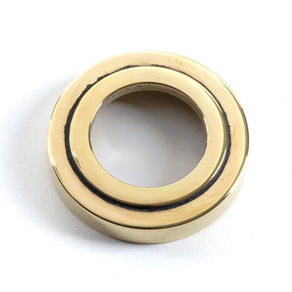 From The Anvil - Avon Round Lever on Rose Set (Art Deco) - Aged Brass - 45612 - Choice Handles