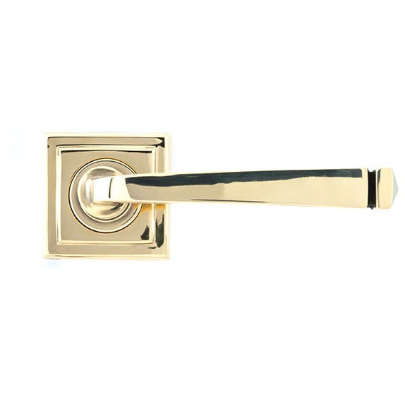 From The Anvil - Avon Round Lever on Rose Set (Square) - Aged Brass - 45614 - Choice Handles