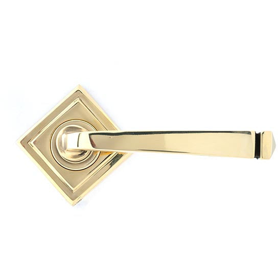 From The Anvil - Avon Round Lever on Rose Set (Square) - Aged Brass - 45614 - Choice Handles