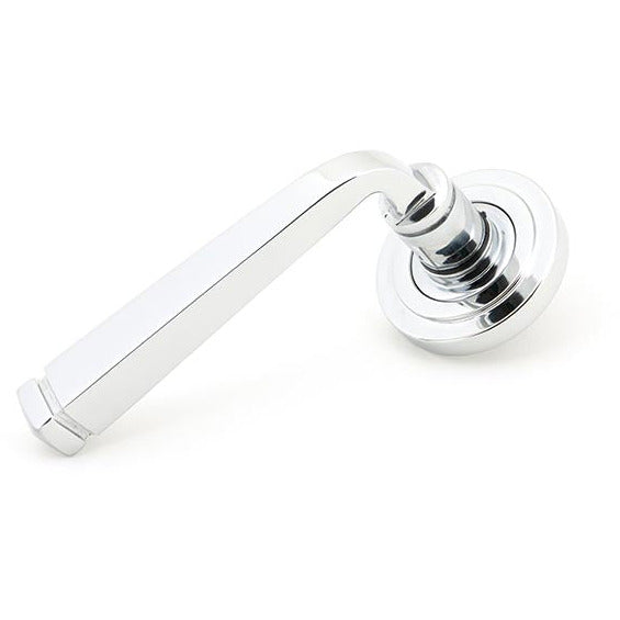 From The Anvil - Avon Round Lever on Rose Set (Art Deco) - Polished Chrome - 45616 - Choice Handles