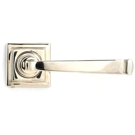 From The Anvil - Avon Round Lever on Rose Set (Square) - Polished Nickel - 45622 - Choice Handles