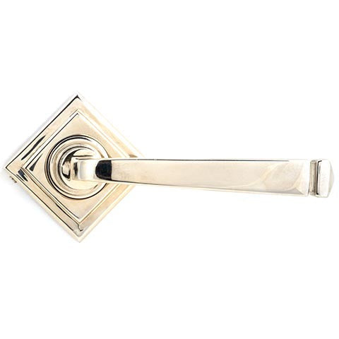 From The Anvil - Avon Round Lever on Rose Set (Square) - Polished Nickel - 45622 - Choice Handles