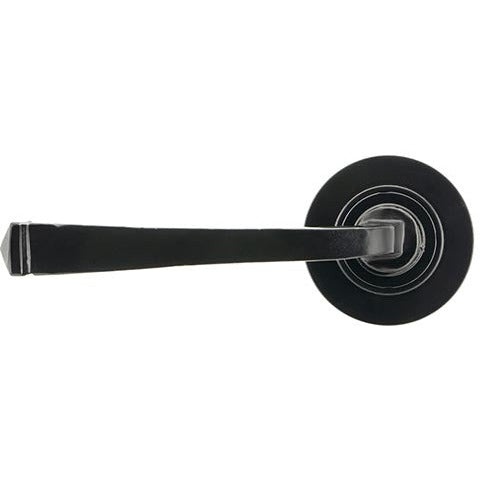 From The Anvil - Avon Round Lever on Rose Set (Plain) - Black - 45623 - Choice Handles