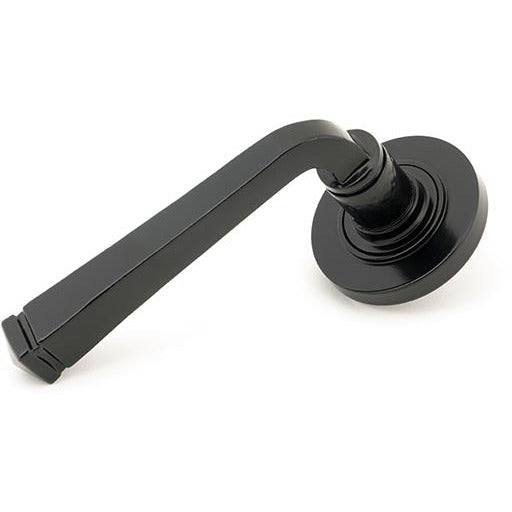 From The Anvil - Avon Round Lever on Rose Set (Plain) - Black - 45623 - Choice Handles