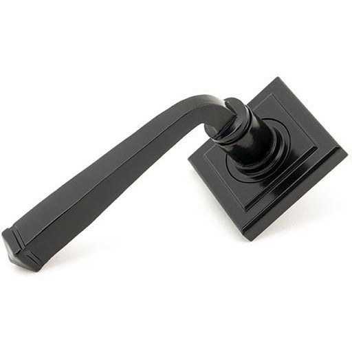 From The Anvil  - Avon Round Lever on Rose Set (Square) - Black - 45626 - Choice Handles