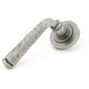 From The Anvil - Avon Round Lever on Rose Set (Plain) - Pewter Patina - 45631 - Choice Handles