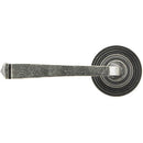 From The Anvil - Avon Round Lever on Rose Set (Beehive) - Pewter Patina - 45633 - Choice Handles