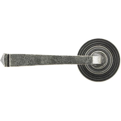From The Anvil - Avon Round Lever on Rose Set (Beehive) - Pewter Patina - 45633 - Choice Handles