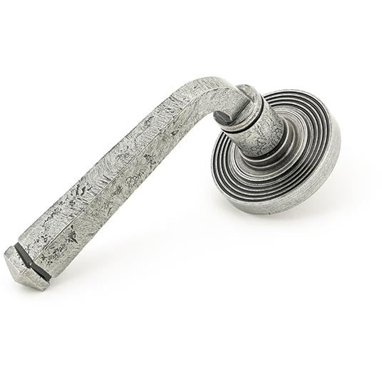From The Anvil - Avon Round Lever on Rose Set (Beehive) - Pewter Patina - 45633 - Choice Handles