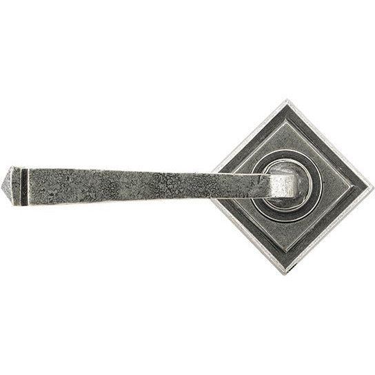 From The Anvil - Avon Round Lever on Rose Set (Square) - Pewter Patina - 45634 - Choice Handles