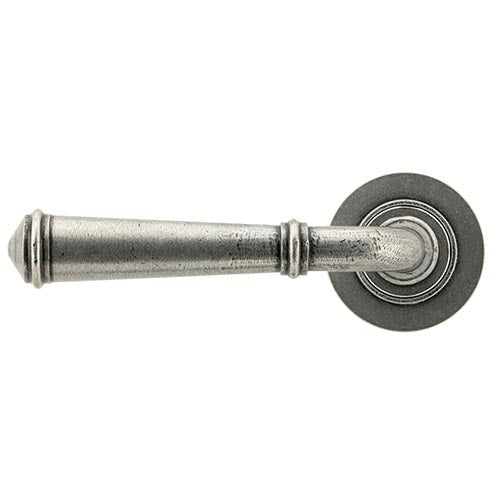 From The Anvil - Regency Lever on Rose Set (Plain) - Pewter Patina - 45643 - Choice Handles