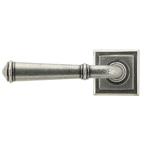 From The Anvil - Regency Lever on Rose Set (Square) - Pewter Patina - 45646 - Choice Handles