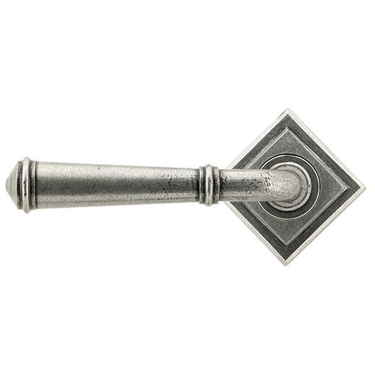 From The Anvil - Regency Lever on Rose Set (Square) - Pewter Patina - 45646 - Choice Handles