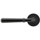 From The Anvil - Hammered Newbury Lever on Rose Set (Plain) - Black - 45647 - Choice Handles