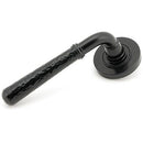 From The Anvil - Hammered Newbury Lever on Rose Set (Plain) - Black - 45647 - Choice Handles