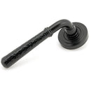 From The Anvil - Hammered Newbury Lever on Rose Set (Art Deco) - Black - 45648 - Choice Handles