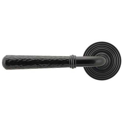 From The Anvil - Hammered Newbury Lever on Rose Set (Beehive) - Black - 45649 - Choice Handles