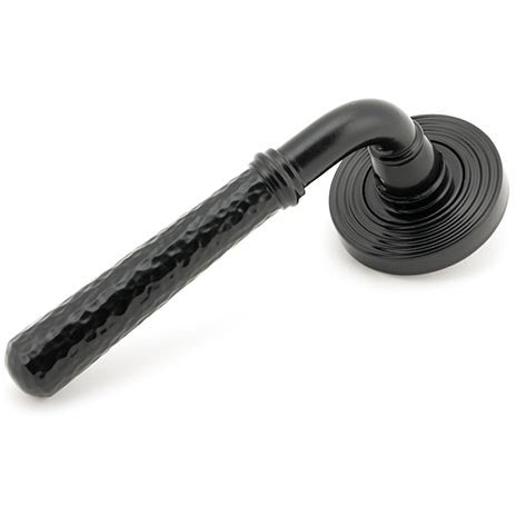 From The Anvil - Hammered Newbury Lever on Rose Set (Beehive) - Black - 45649 - Choice Handles