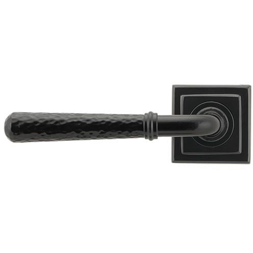 From The Anvil - Hammered Newbury Lever on Rose Set (Square) - Black - 45650 - Choice Handles