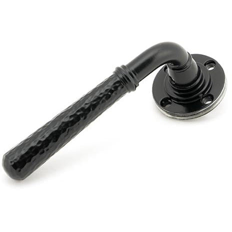 From The Anvil - Hammered Newbury Lever on Rose Set (Square) - Black - 45650 - Choice Handles