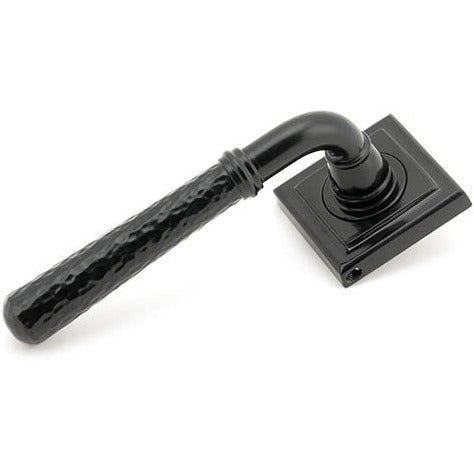 From The Anvil - Hammered Newbury Lever on Rose Set (Square) - Black - 45650 - Choice Handles